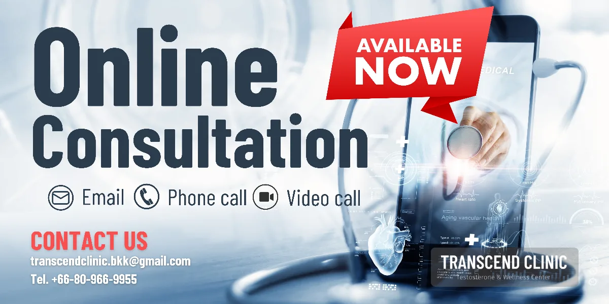 Online consultation with a men's health doctor at Transcend Clinic